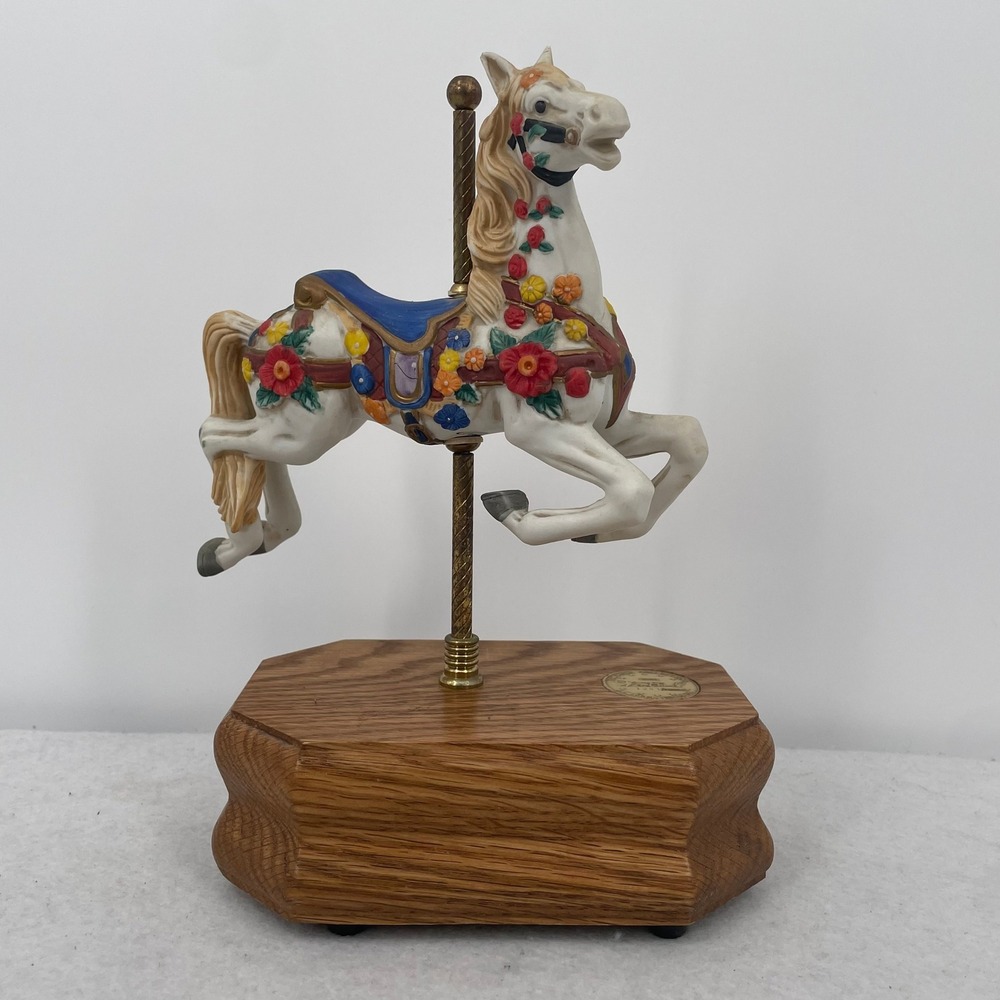 Westland Carousel Collection Musical Horse Figurine Memory Wood Base 1281/15000